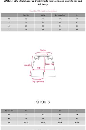 WARDEN EDGE Side Lace-Up Utility Shorts with Elongated Drawstrings and Belt Loops