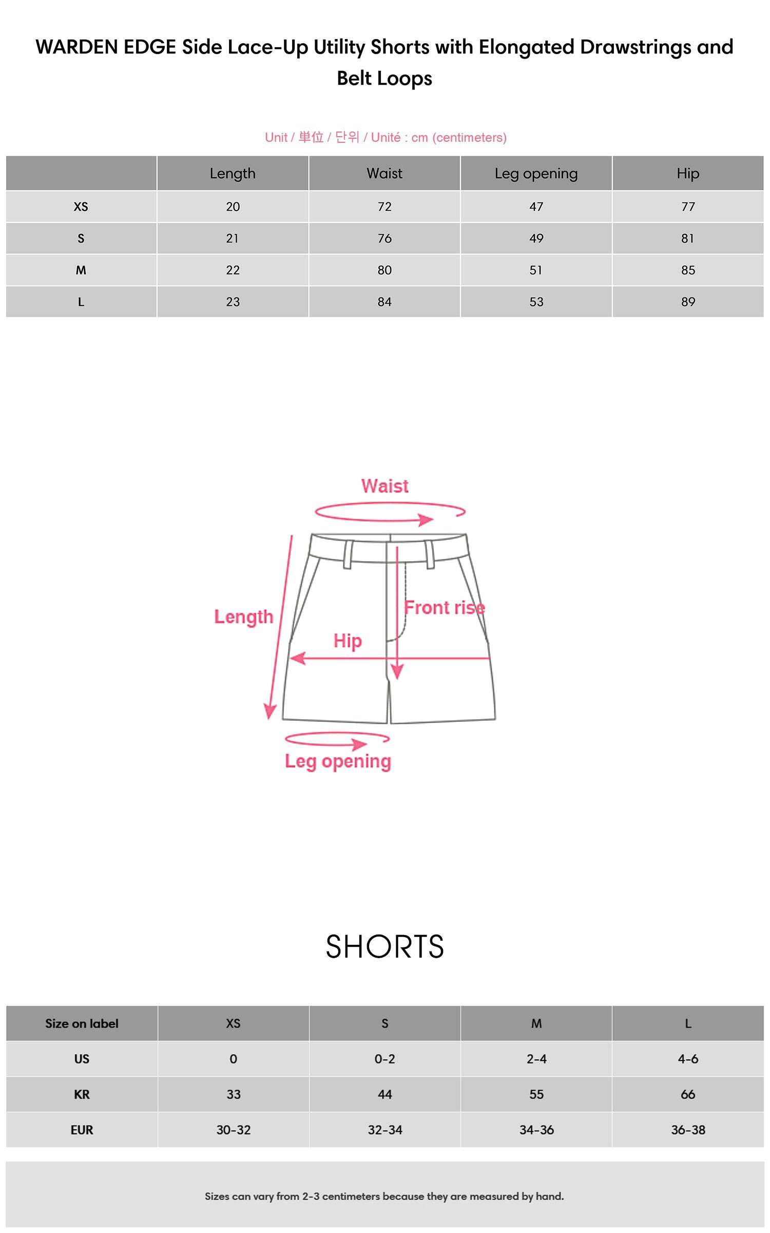 WARDEN EDGE Side Lace-Up Utility Shorts with Elongated Drawstrings and Belt Loops WARDEN EDGE Side Lace-Up Utility Shorts with Elongated Drawstrings and Belt Loops