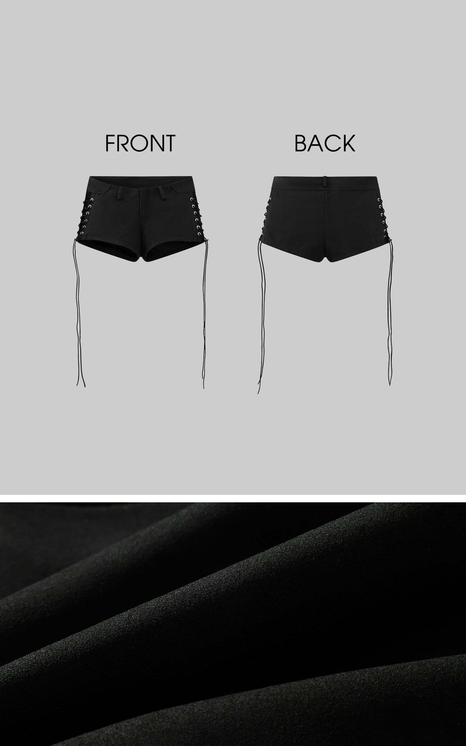 WARDEN EDGE Side Lace-Up Utility Shorts with Elongated Drawstrings and Belt Loops WARDEN EDGE Side Lace-Up Utility Shorts with Elongated Drawstrings and Belt Loops