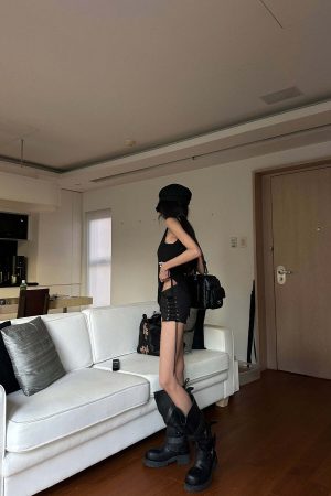 WARDEN EDGE Side Lace-Up Utility Shorts with Elongated Drawstrings and Belt Loops