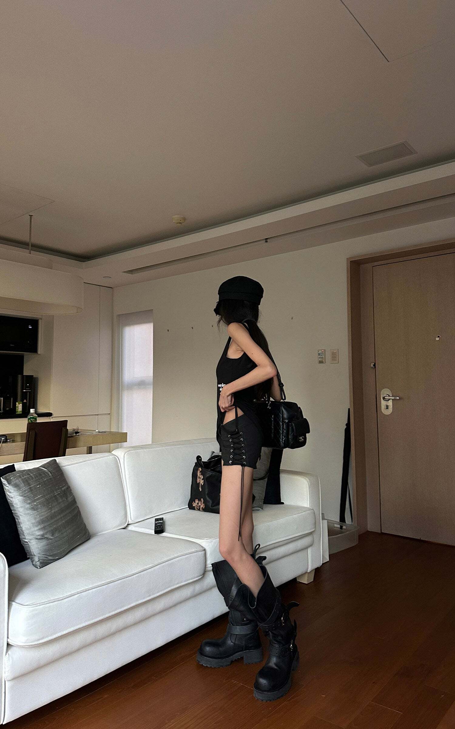 WARDEN EDGE Side Lace-Up Utility Shorts with Elongated Drawstrings and Belt Loops WARDEN EDGE Side Lace-Up Utility Shorts with Elongated Drawstrings and Belt Loops