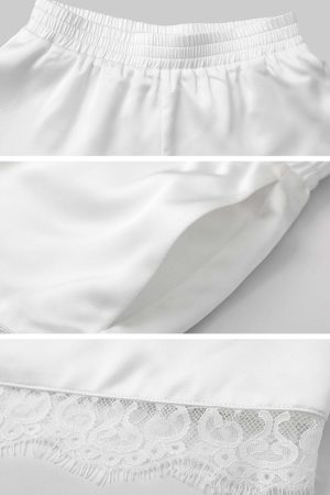 WARDEN EDGE Silk Lace-Trim Cami & Shorts Set