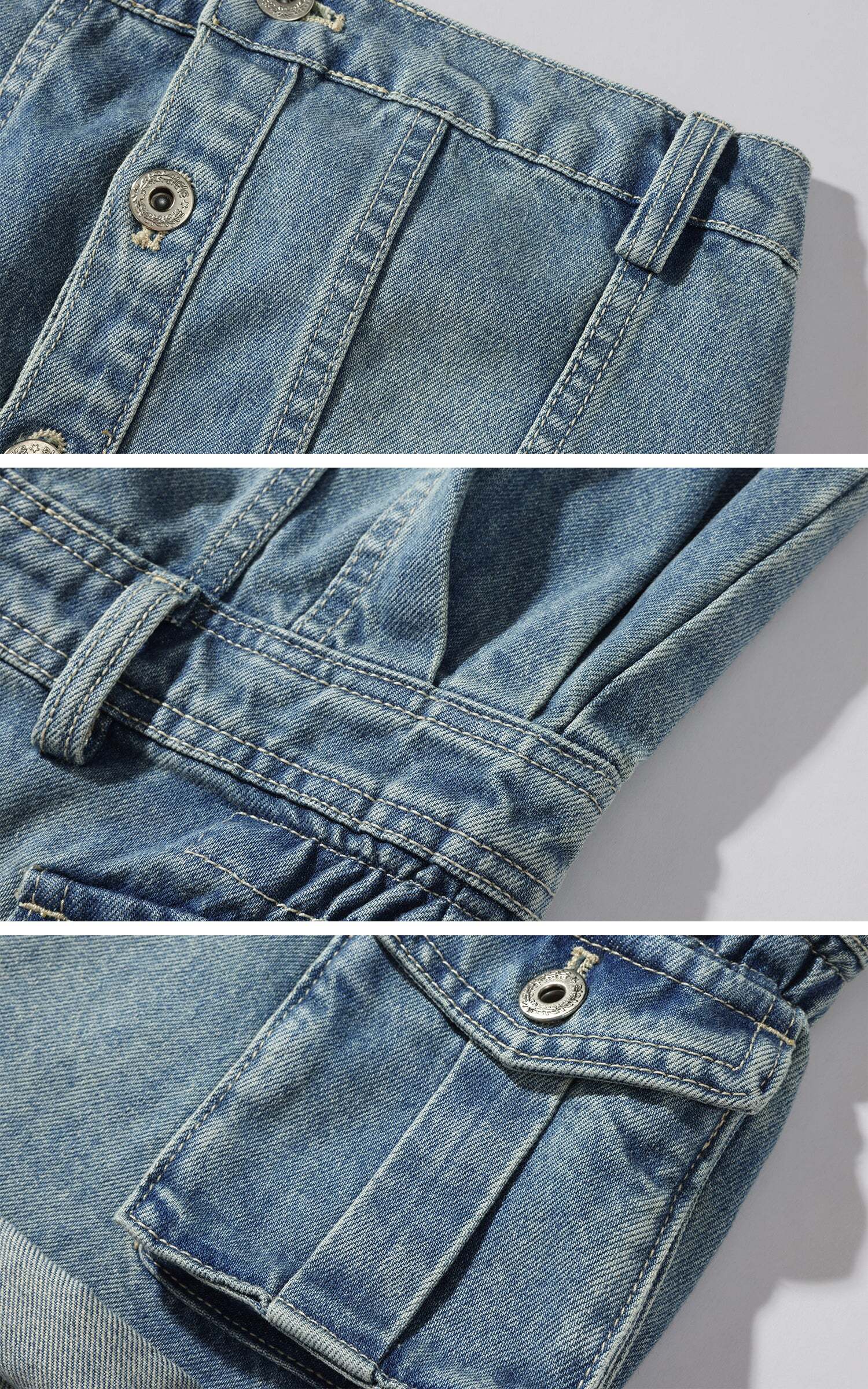 WARDEN EDGE Strapless Denim Utility Romper WARDEN EDGE Strapless Denim Utility Romper