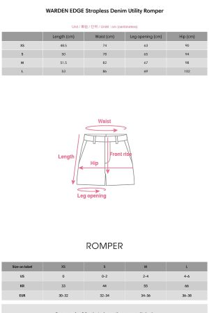 WARDEN EDGE Strapless Denim Utility Romper