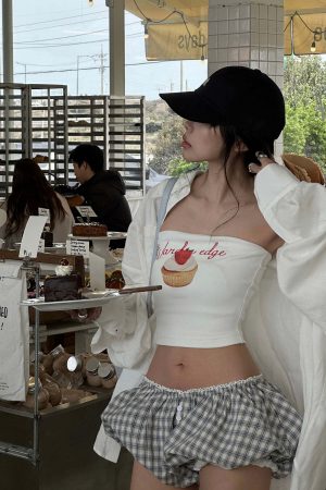 WARDEN EDGE Strawberry Cupcake Graphic Tube Top