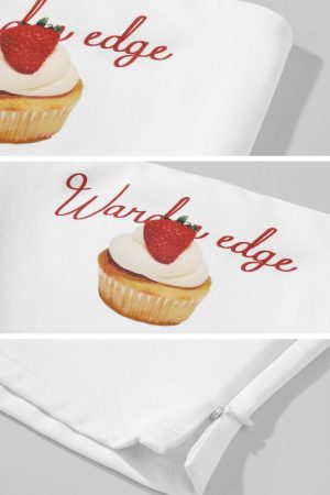 WARDEN EDGE Strawberry Cupcake Graphic Tube Top