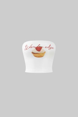 WARDEN EDGE Strawberry Cupcake Graphic Tube Top