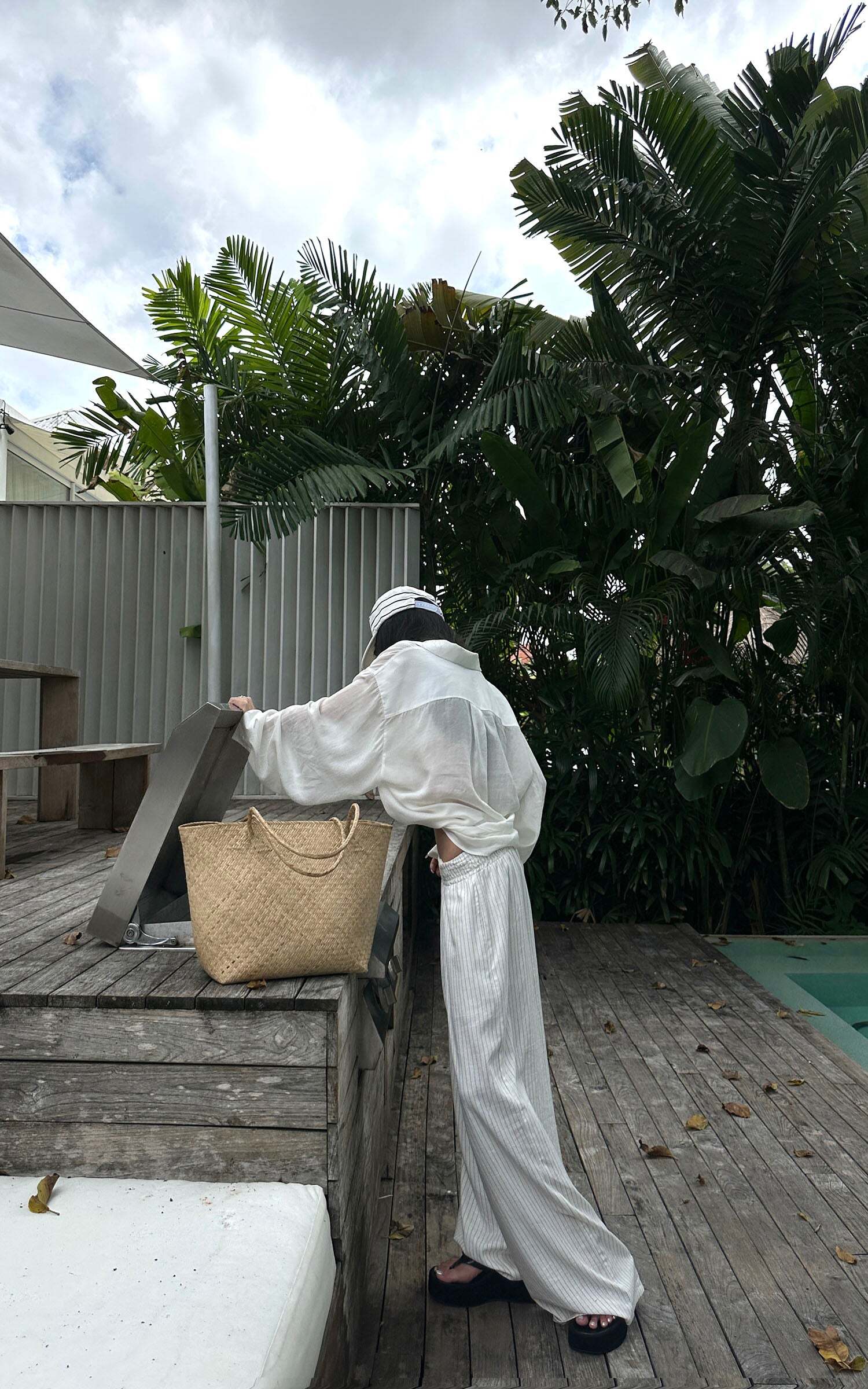 WARDEN EDGE Striped Wide-Leg Pants WARDEN EDGE Striped Wide-Leg Pants