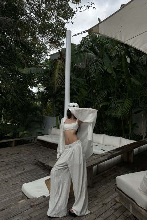 WARDEN EDGE Striped Wide-Leg Pants