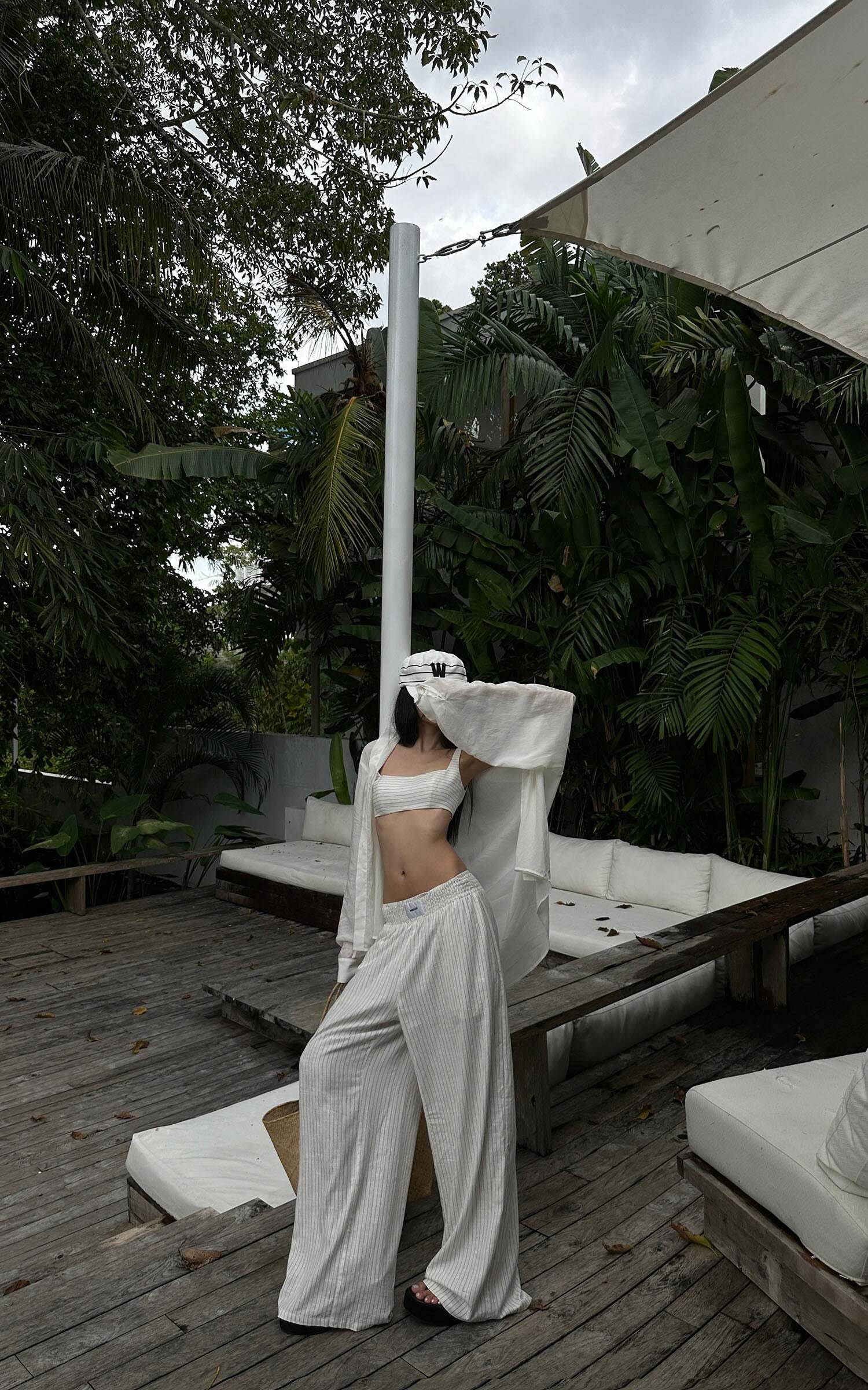 WARDEN EDGE Striped Wide-Leg Pants WARDEN EDGE Striped Wide-Leg Pants