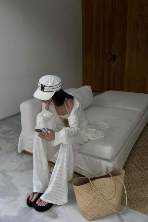 WARDEN EDGE Striped Wide-Leg Pants