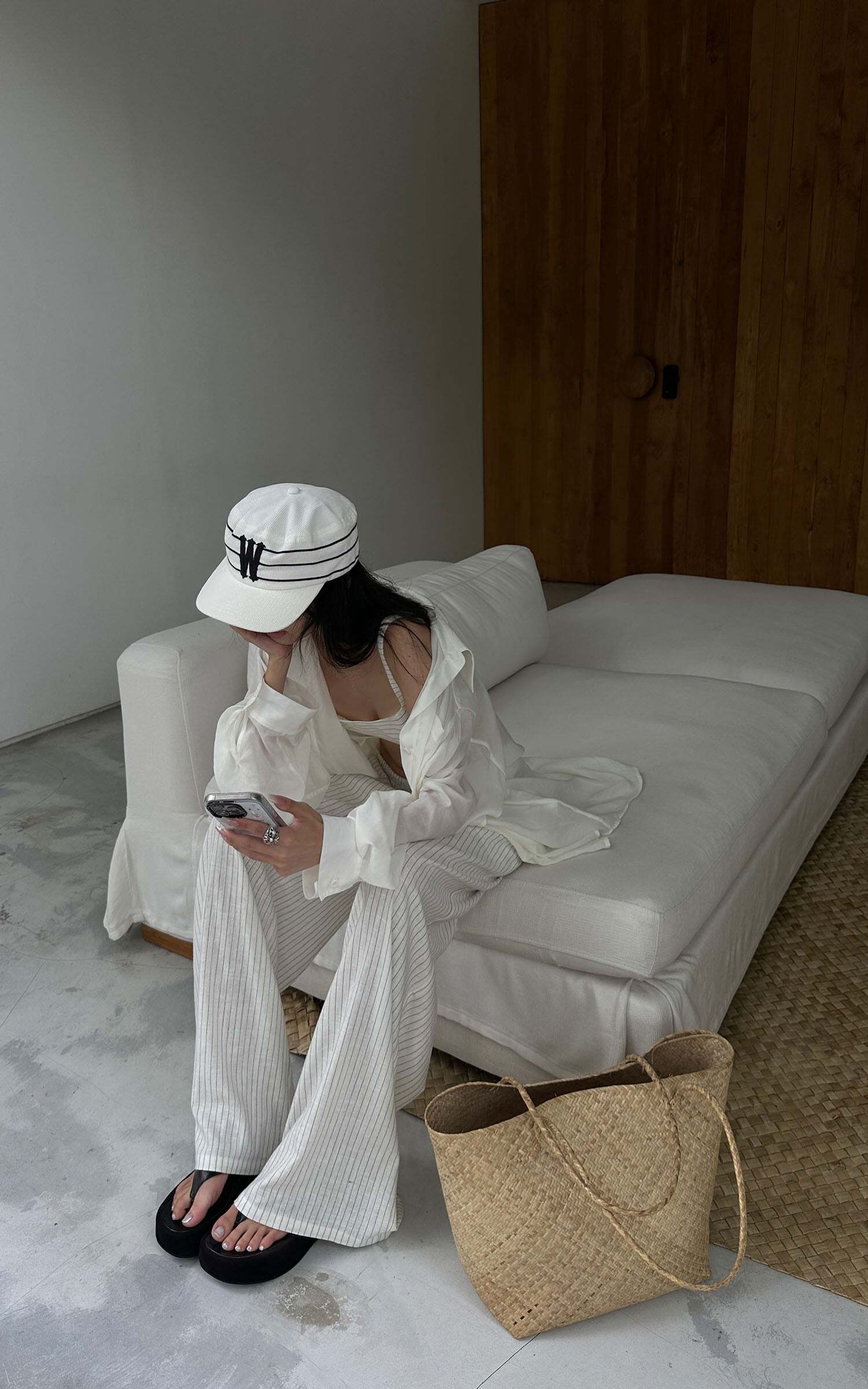 WARDEN EDGE Striped Wide-Leg Pants WARDEN EDGE Striped Wide-Leg Pants