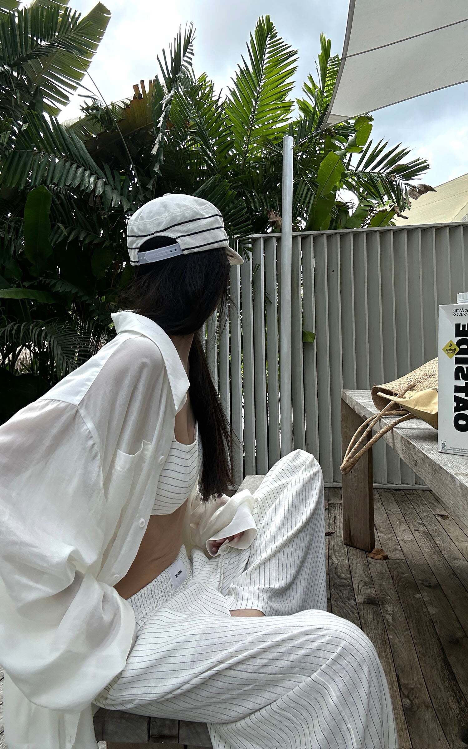 WARDEN EDGE Striped Wide-Leg Pants WARDEN EDGE Striped Wide-Leg Pants