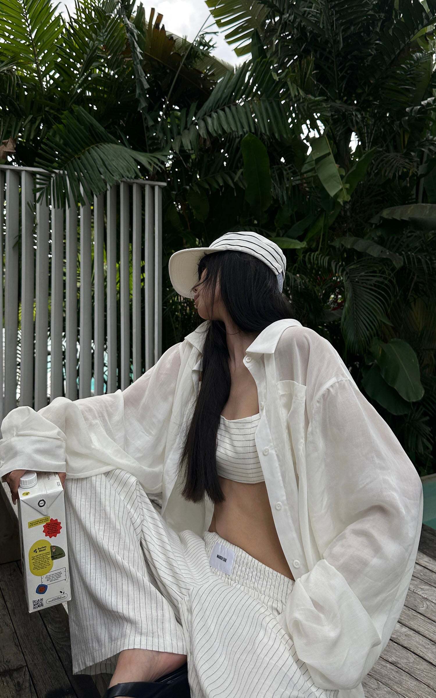 WARDEN EDGE Striped Wide-Leg Pants WARDEN EDGE Striped Wide-Leg Pants