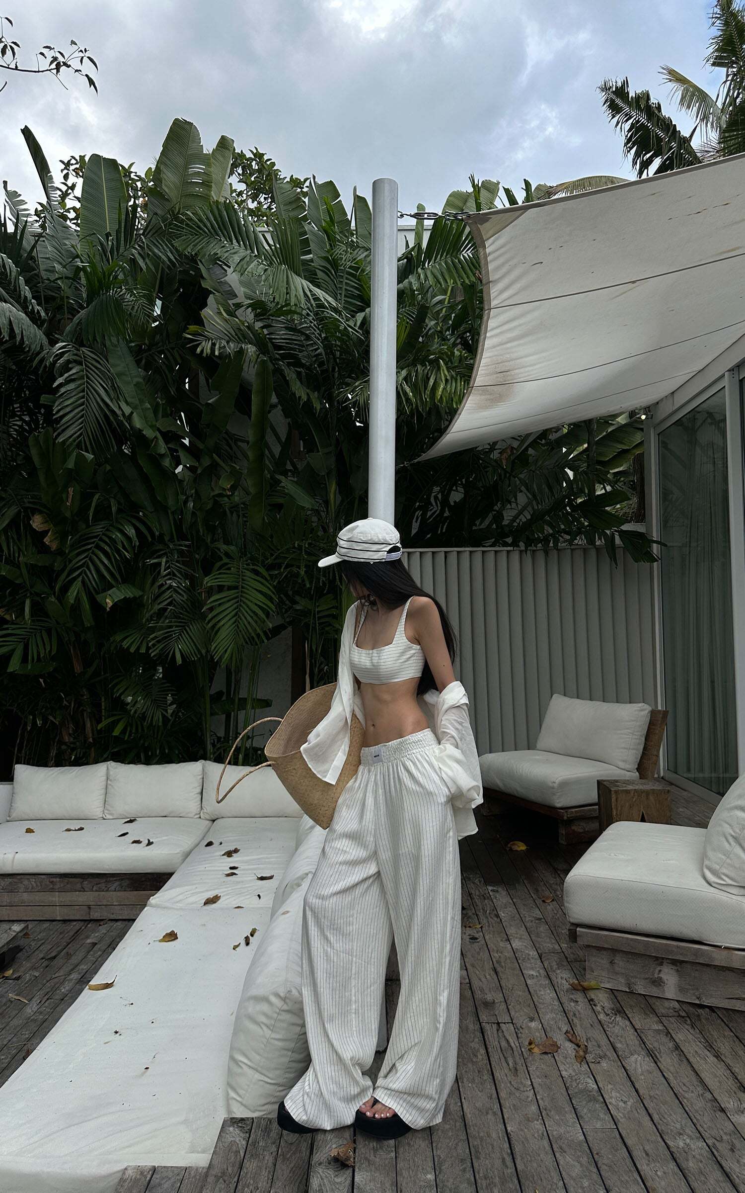 WARDEN EDGE Striped Wide-Leg Pants WARDEN EDGE Striped Wide-Leg Pants