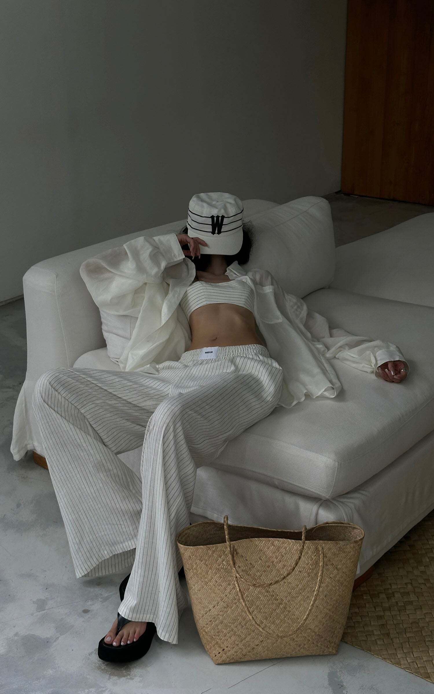 WARDEN EDGE Striped Wide-Leg Pants WARDEN EDGE Striped Wide-Leg Pants