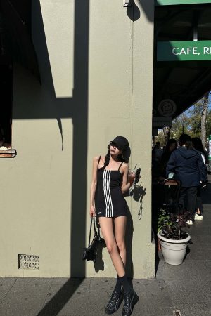 WARDEN EDGE Triple Stripe Minimalist Bodycon Dress