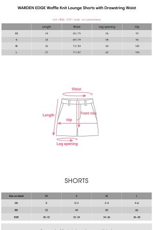 WARDEN EDGE Waffle Knit Lounge Shorts with Drawstring Waist