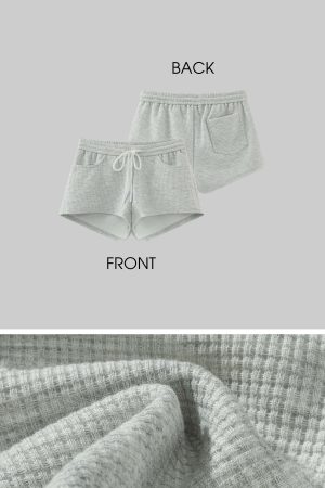 WARDEN EDGE Waffle Knit Lounge Shorts with Drawstring Waist