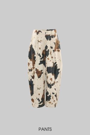 WARDEN EDGE Wide-Leg Bleach Denim Pants with Pleat Details