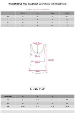 WARDEN EDGE Wide-Leg Bleach Denim Pants with Pleat Details