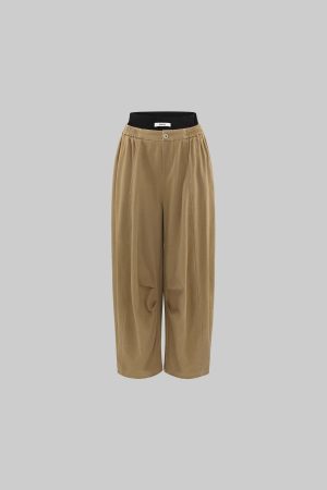 WARDEN EDGE Wide-Leg Pants with Layered Waistband