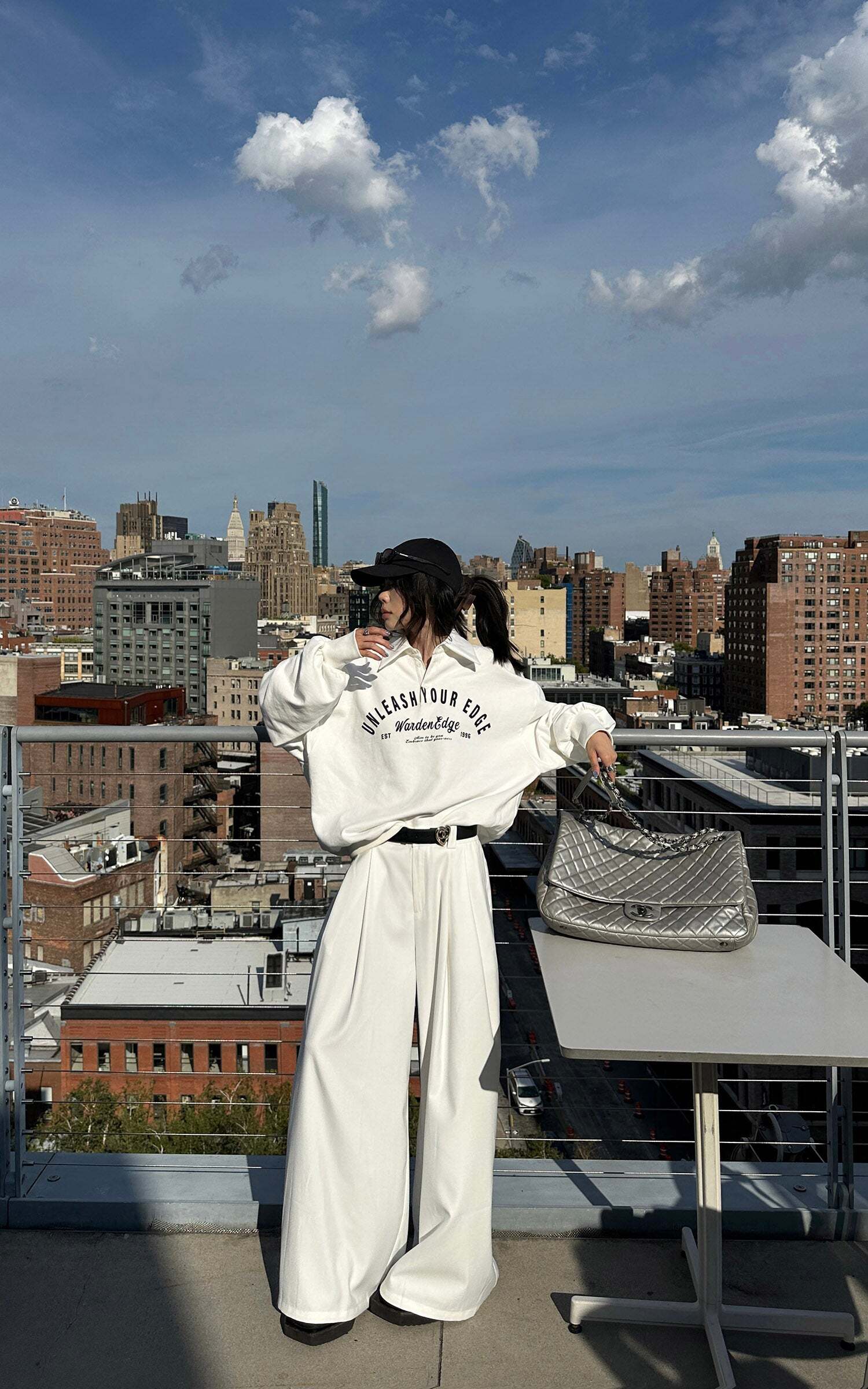 WARDEN EDGE Wide-Leg Tailored Casual Pants with Pleats WARDEN EDGE Wide-Leg Tailored Casual Pants with Pleats