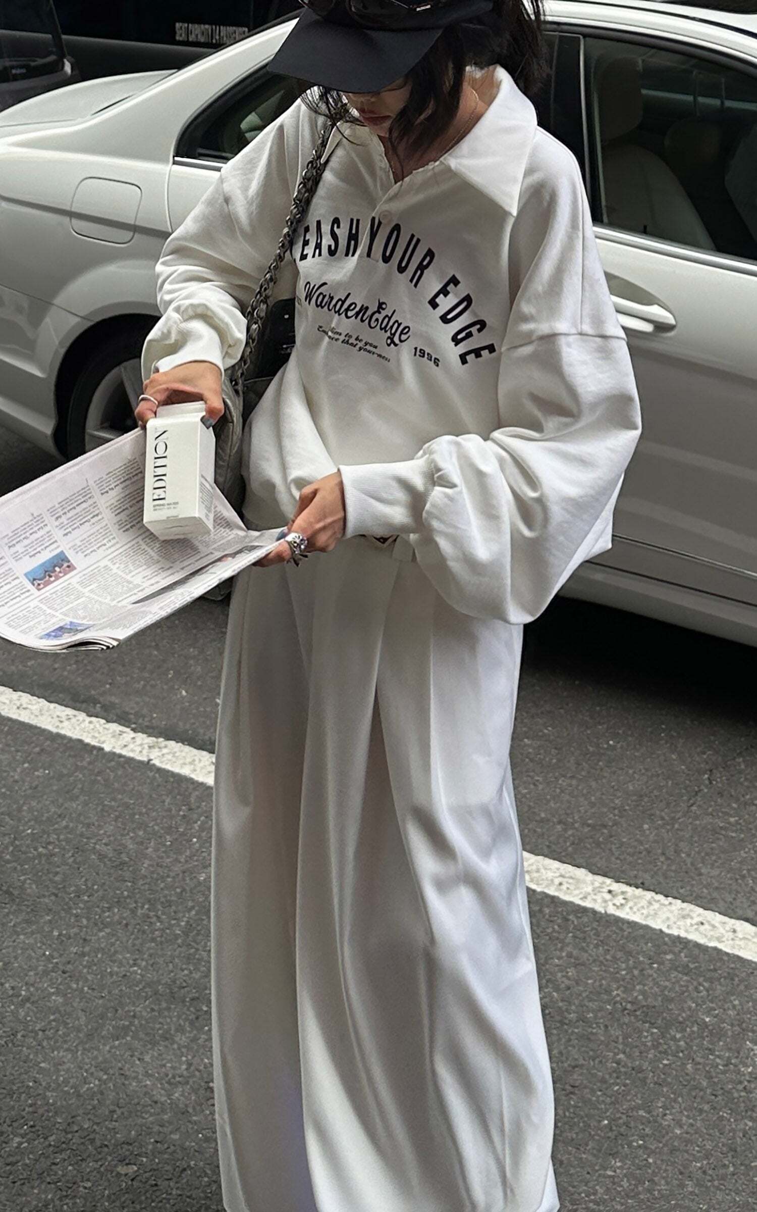 WARDEN EDGE Wide-Leg Tailored Casual Pants with Pleats WARDEN EDGE Wide-Leg Tailored Casual Pants with Pleats