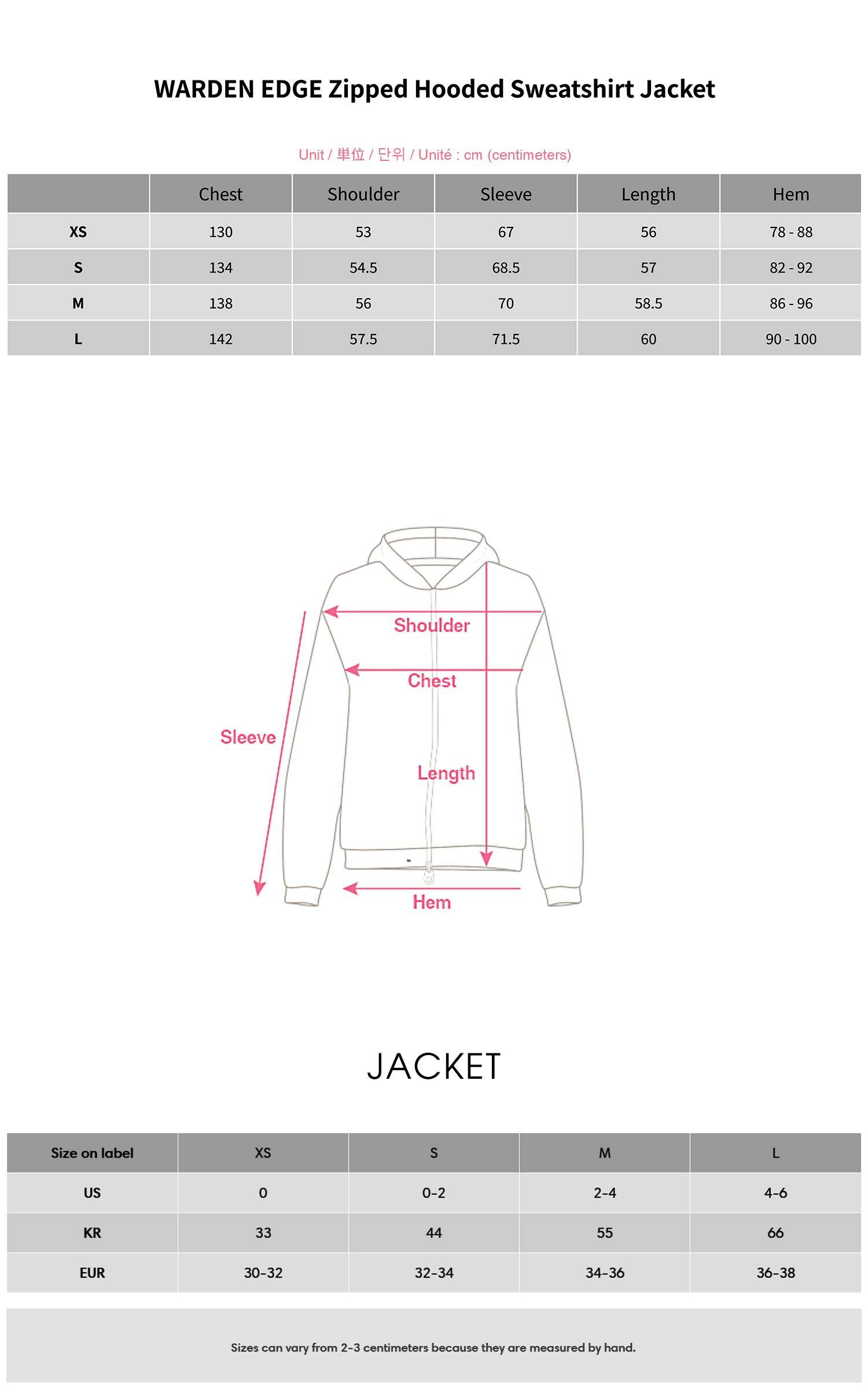 WARDEN EDGE Zipped Hooded Sweatshirt Jacket WARDEN EDGE Zipped Hooded Sweatshirt Jacket