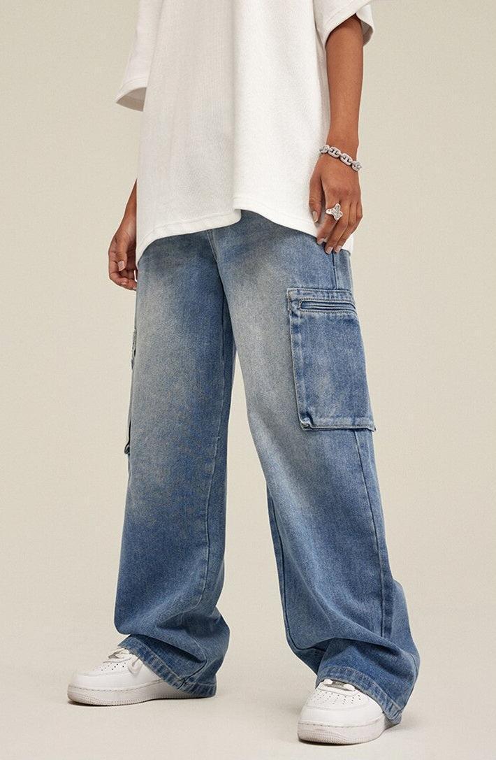 Washed Baggy Cargo Jeans Washed Baggy Cargo Jeans