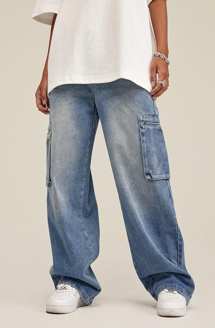 Washed Baggy Cargo Jeans Washed Baggy Cargo Jeans