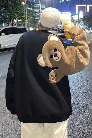 Weirdcore Bear Sleeve Sweatshirt