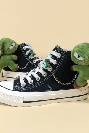 Weirdcore Dinosaur Canvas Shoes