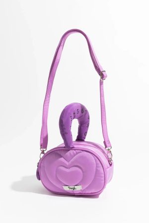 Weirdcore Heart Puffer Handbag