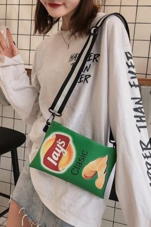 Weirdcore Lays Chips Crossbody Bag