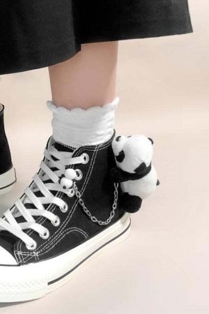 Weirdcore Panda Canvas Shoes