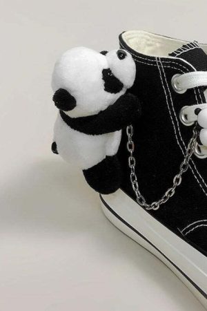 Weirdcore Panda Canvas Shoes