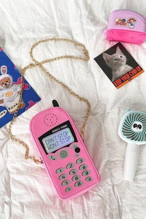 Weirdcore Retro Mobile Phone Shaped Handbag