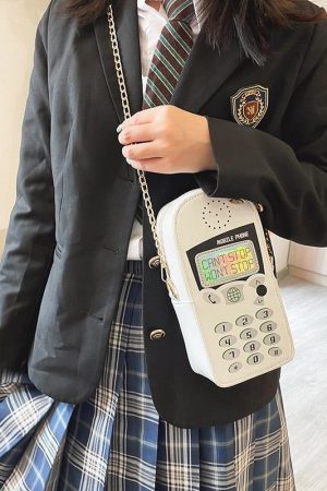 Weirdcore Retro Mobile Phone Shaped Handbag