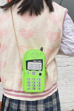 Weirdcore Retro Mobile Phone Shaped Handbag