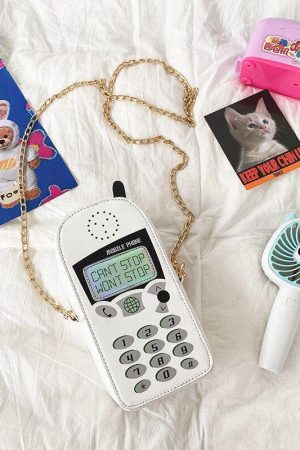 Weirdcore Retro Mobile Phone Shaped Handbag