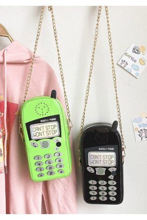 Weirdcore Retro Mobile Phone Shaped Handbag