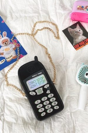 Weirdcore Retro Mobile Phone Shaped Handbag