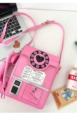 Weirdcore Retro Phone Shaped Crossbody Bag