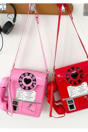 Weirdcore Retro Phone Shaped Crossbody Bag