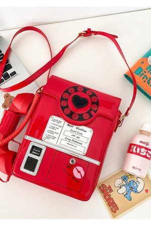 Weirdcore Retro Phone Shaped Crossbody Bag
