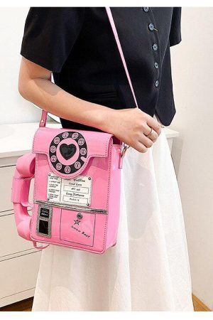 Weirdcore Retro Phone Shaped Crossbody Bag
