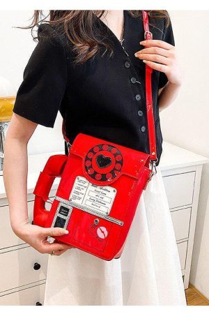 Weirdcore Retro Phone Shaped Crossbody Bag