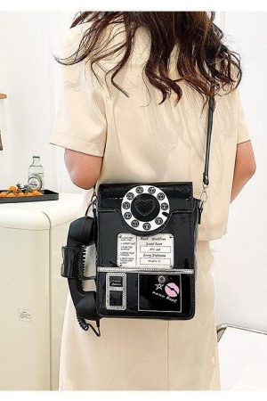 Weirdcore Retro Phone Shaped Crossbody Bag