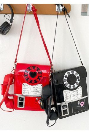 Weirdcore Retro Phone Shaped Crossbody Bag